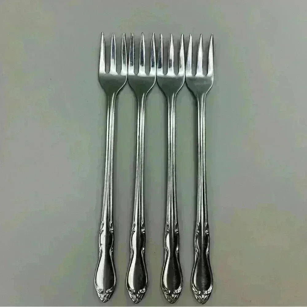Set Of 4 Oneida Homestead Simeon & George Rogers Cocktail/Shrimp Forks Stainless